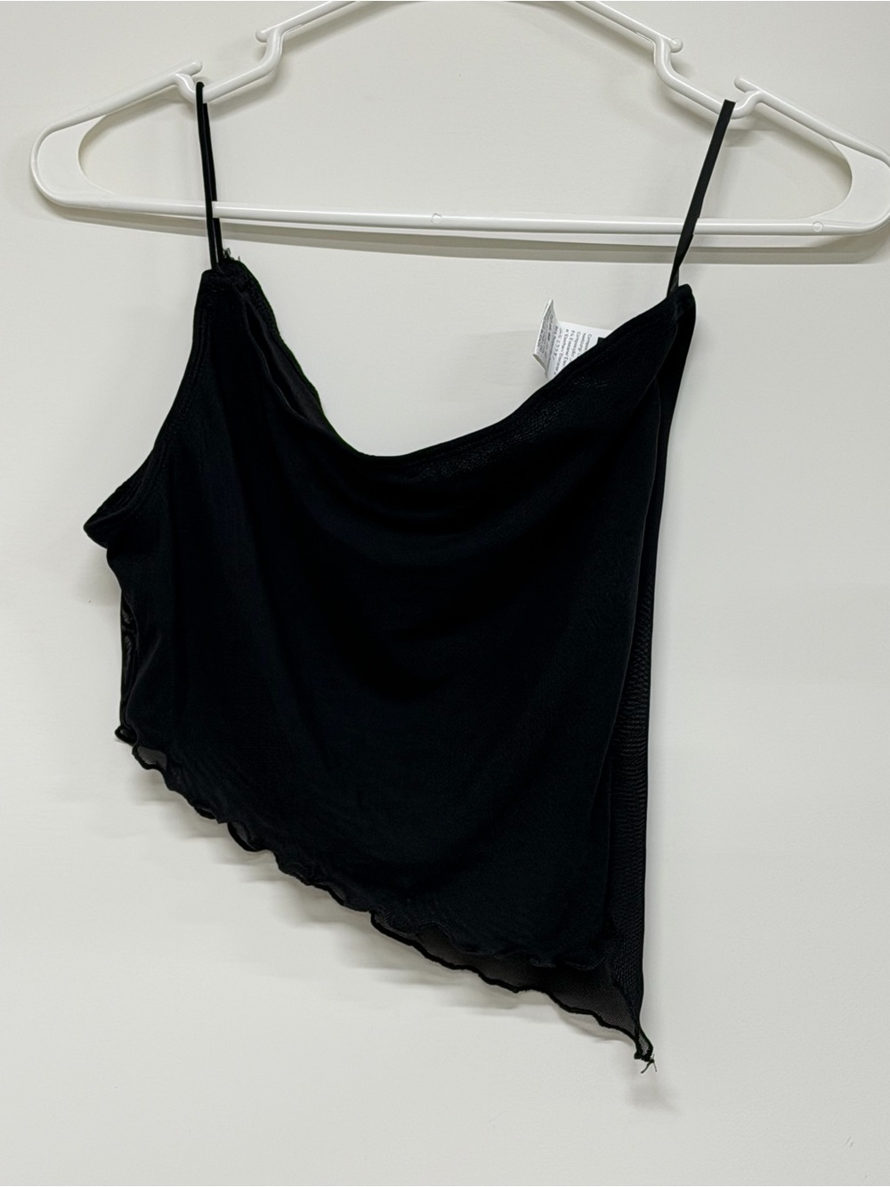 Black Sleeveless Asymmetrical Top With Side Slit Size M/L